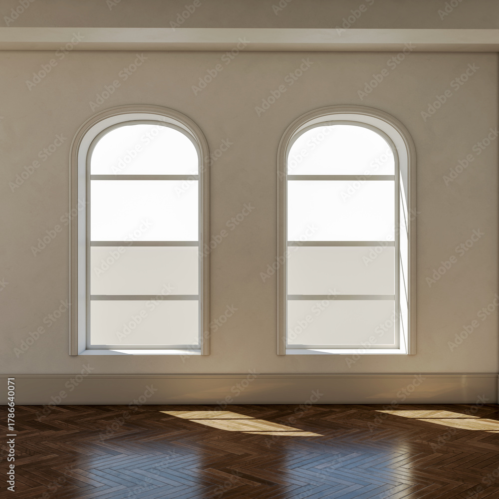 Fototapeta premium Large luxury modern bright interiors Living room mockup illustration 3D rendering image