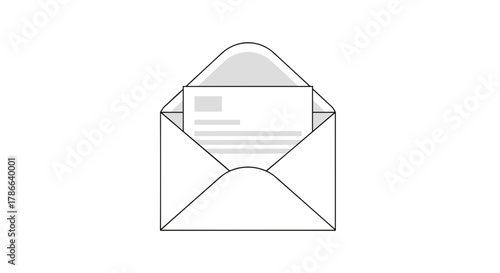 Opened Envelope Delivering Important Letter With Text Content Isolated on Transparent Background Communication