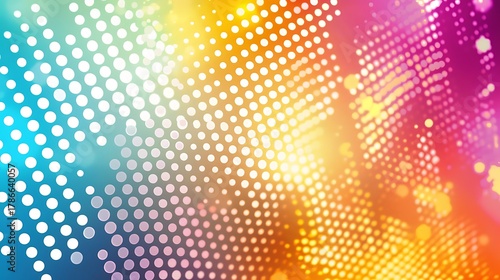 Wallpaper Mural Vibrant abstract pattern with glowing dots in a spectrum of bright colors, creating a dynamic and energetic background. Torontodigital.ca