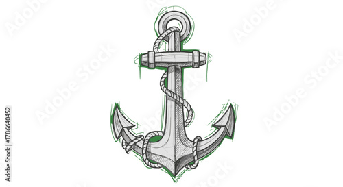 Nautical Anchor Emblem Symbolizing Stability Security and Maritime Adventure Isolated on Transparent Background