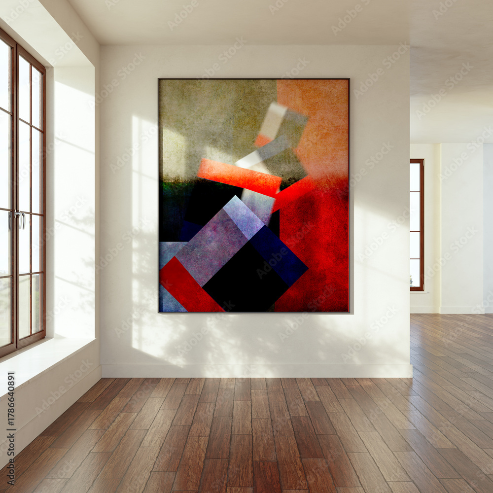 Fototapeta premium Large luxury modern bright interiors Living room mockup illustration 3D rendering image