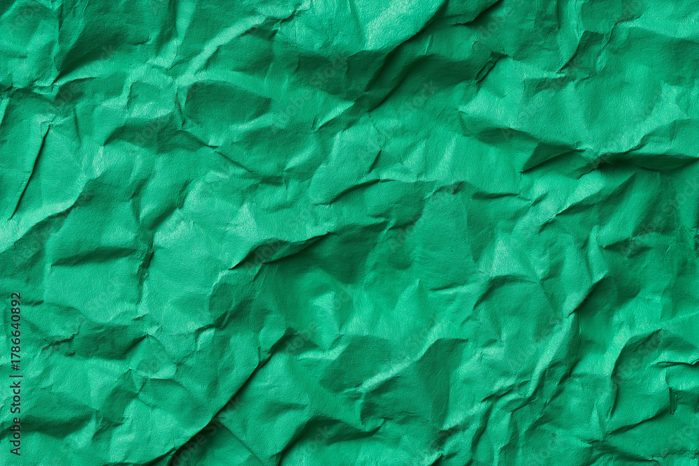 Obraz premium crumpled green paper texture