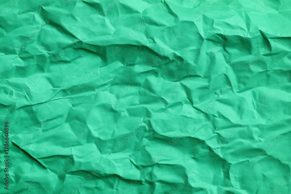 Obraz premium crumpled green paper texture