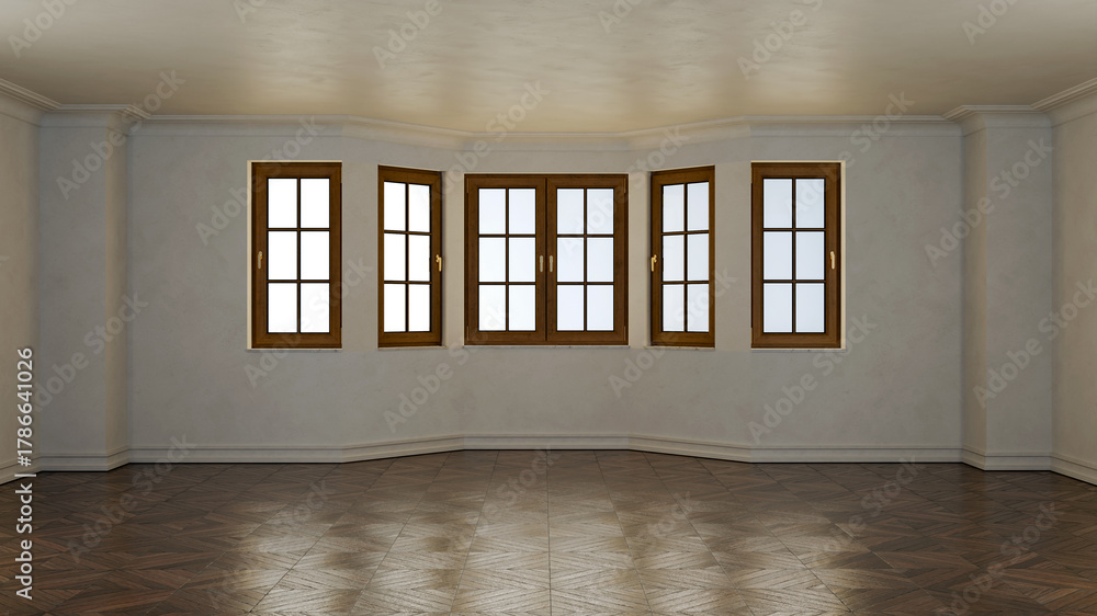 Naklejka premium Large luxury modern bright interiors Living room mockup illustration 3D rendering image