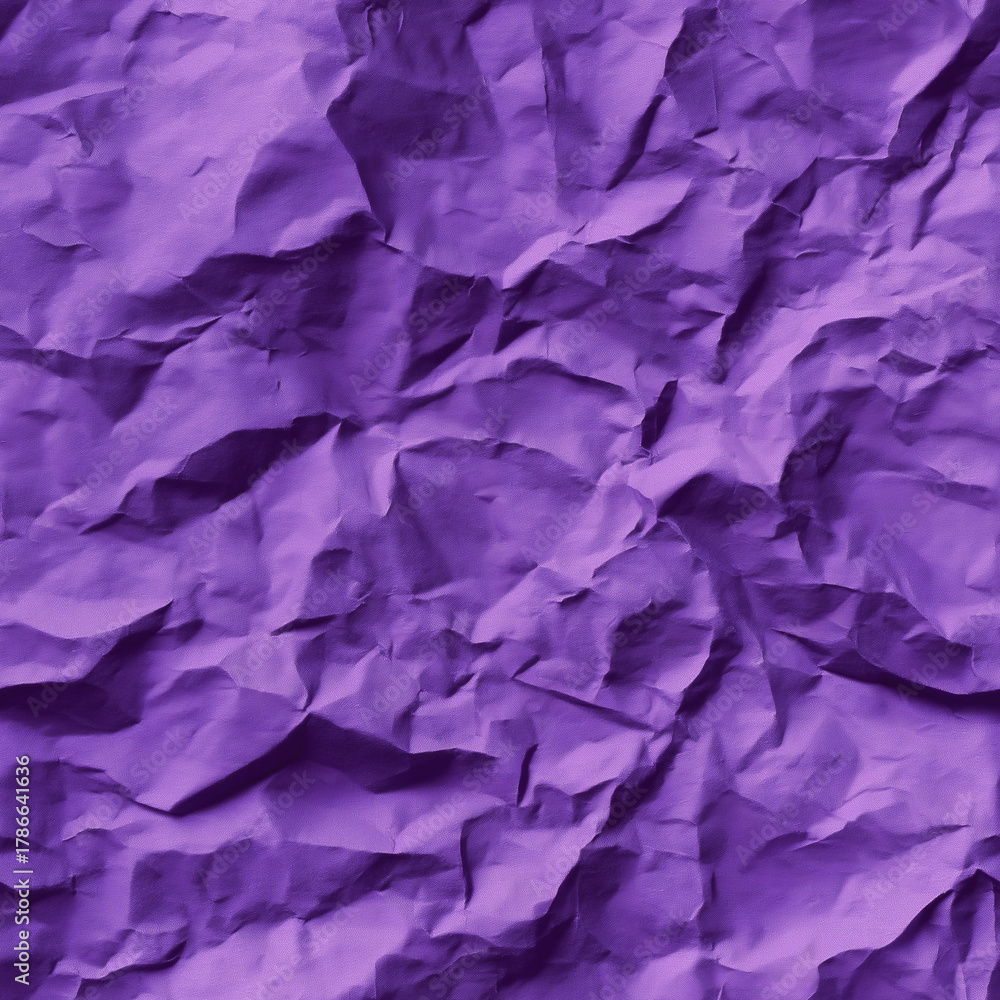 Fototapeta premium Seamless crumpled purple paper texture