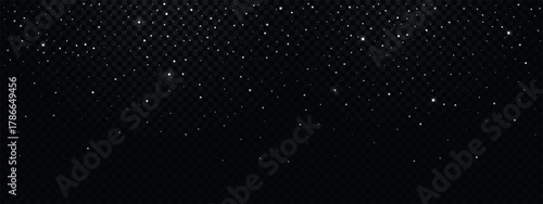 Night png background with starry sky. Universe space with glowing and glimmer stars