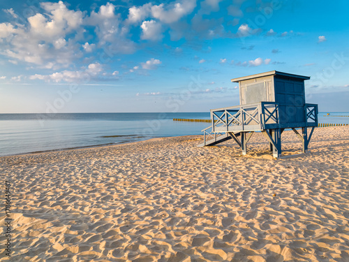 Lifeguard hut on the beach ...