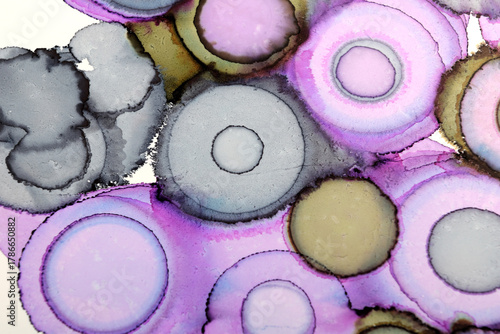 abstract background of multicolored ink circles