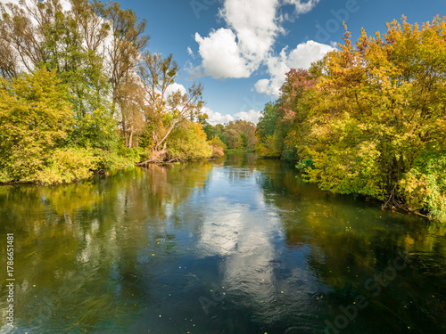Aerial view of Brda river a...