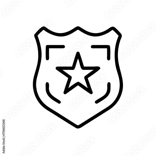 An illustration of a police badge with a star and a shield shape
