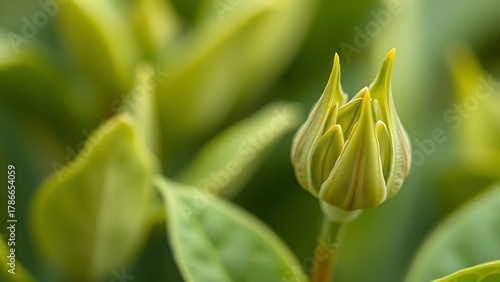 dowitcher. Fresh tea leaves and bud close-up, natural texture detail on botanical background. gardening catalogs, home-decor guides, designed for home decor and floral branding, celebrates nature.