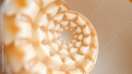 calcified. Close-up of a spiral seashell texture with natural geometric patterns. wildlife magazines, conservation campaigns, designed for nature documentaries and education.