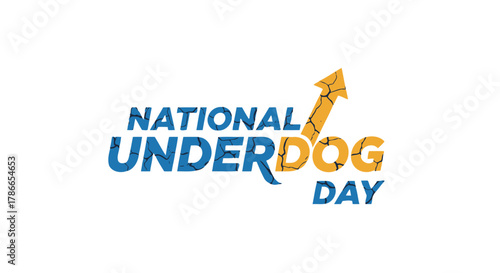 National Underdog Day Blue and Yellow Thematic Graphic Element