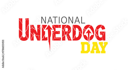 Celebrate underdog day banner with arrow rising hope success conceptual