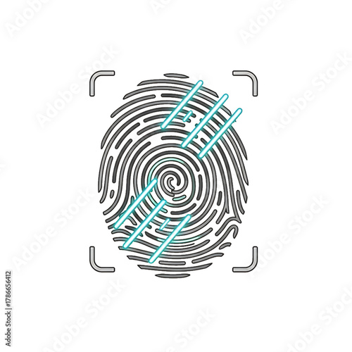 Fingerprint scanner symbolizing security and biometric identification.
