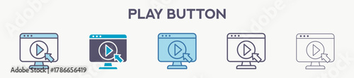 Play Button Icon Pack For Graphic Design - Multi Styles