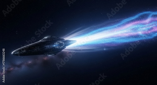 alien comet advanced extraterrestrial spaceship starship in light speed