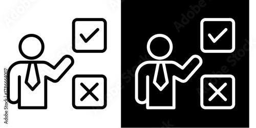 Decision Making  Icon Set White Mix Style Collection
