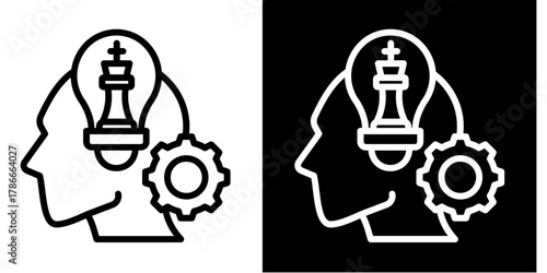 Strategic Thinking  Icon Set White Mix Style Collection
