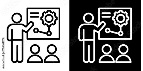 Training Program  Icon Set White Mix Style Collection
