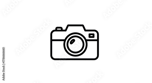 Camera outline illustration modern photography icon with transparent background