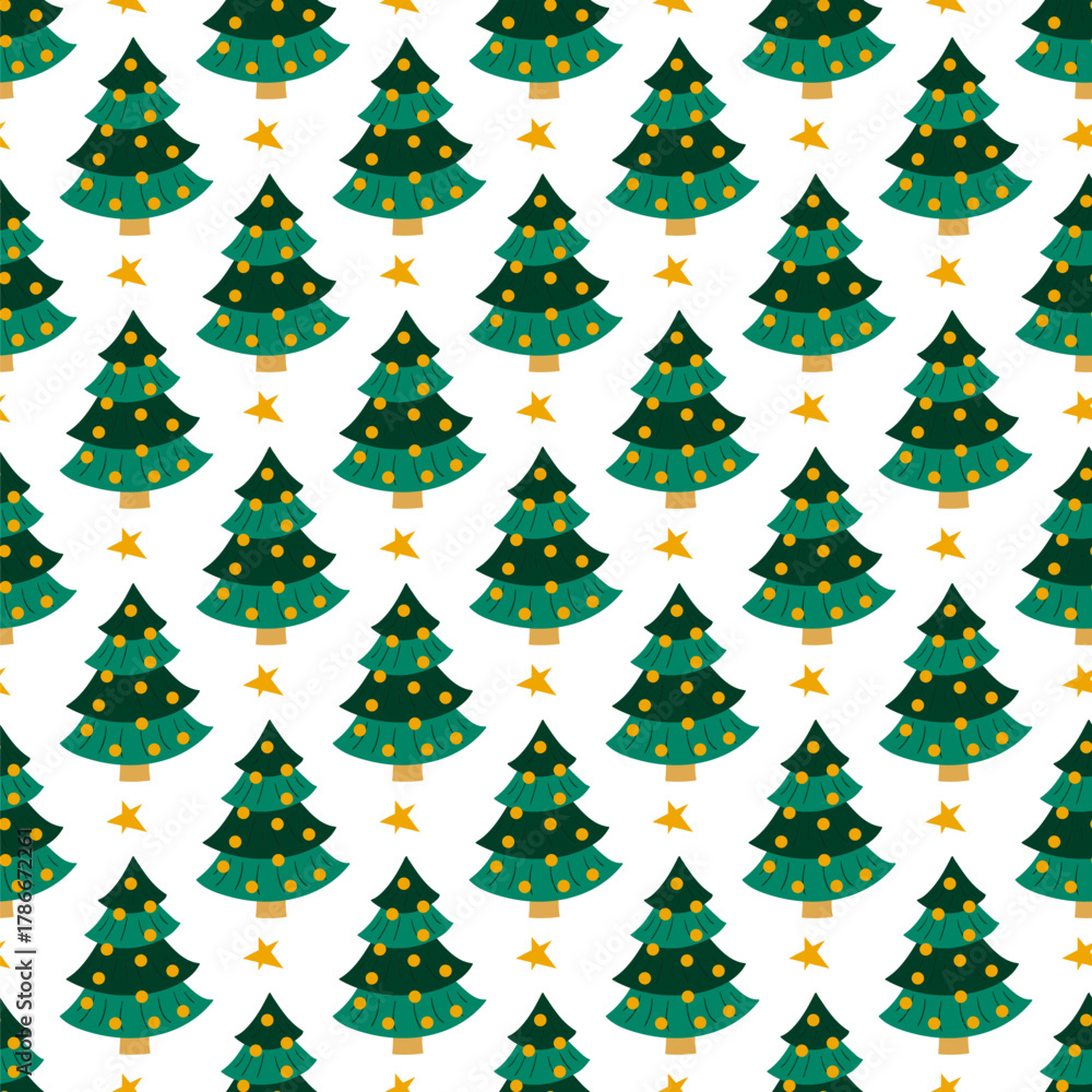 Fototapeta premium Christmas seamless pattern in hand draw style
