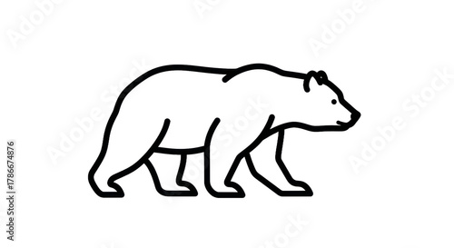 Outline of a bear illustration against a transparent background for design use