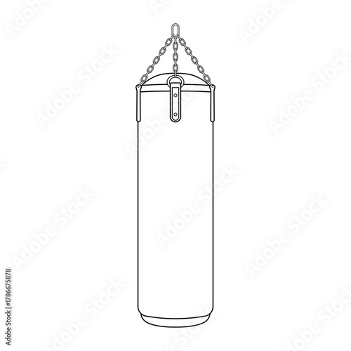 Hand drawn kids drawing vector illustration design punching bag cartoon isolated