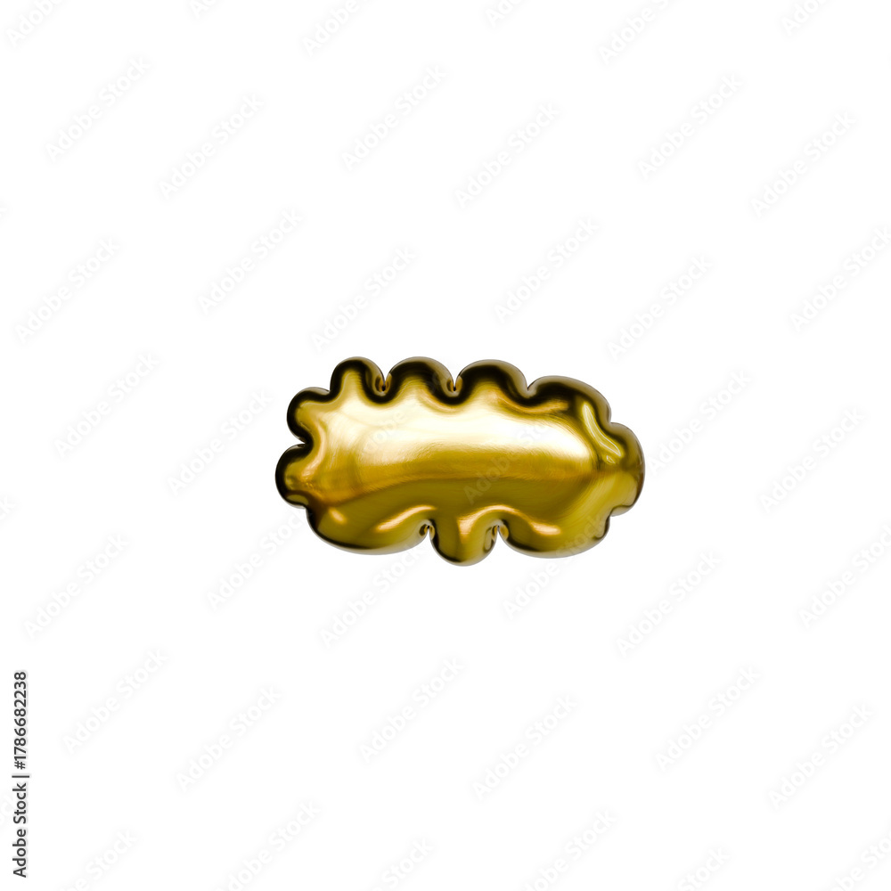 Fototapeta premium Alphabet number and symbol 3D word render Molten Gold Chrome Ripple Emblem