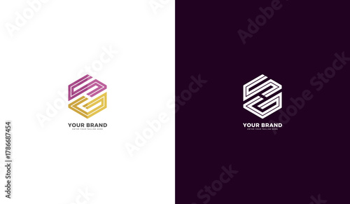 Elegant hexagon SG letter logo, bold and strong SG letter icon or symbol. Illustration design.
