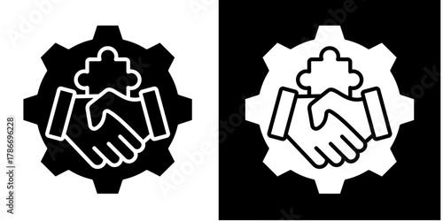 Strategic Alliance   Icon Set White Style Collection