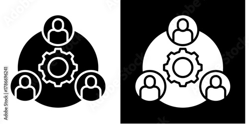 Teamwork   Icon Set White Style Collection