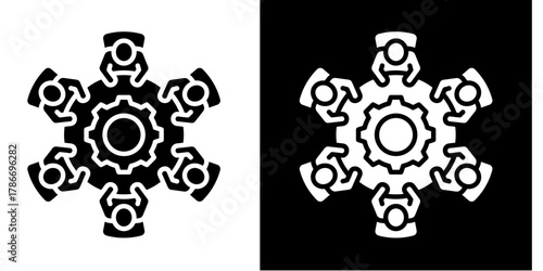 Meeting Table   Icon Set White Style Collection