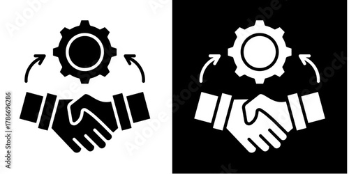 Business Synergy   Icon Set White Style Collection