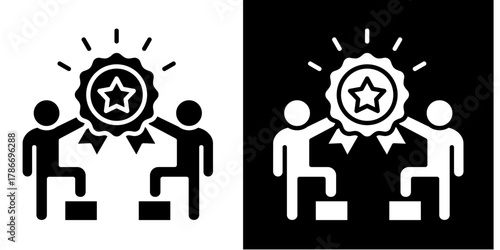 Win-Win Strategy   Icon Set White Style Collection