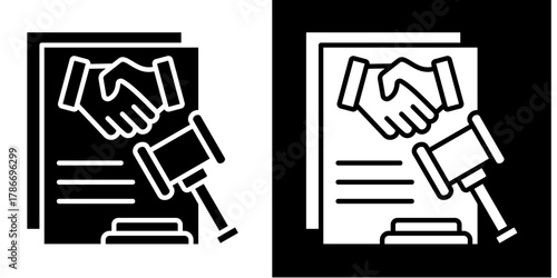 Legal Agreement   Icon Set White Style Collection