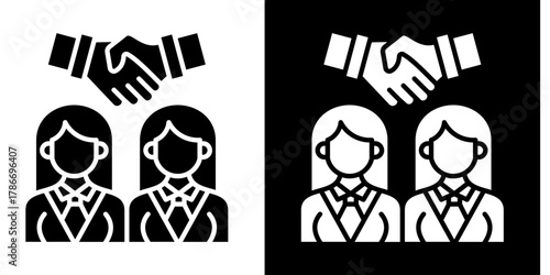 Business People   Icon Set White Style Collection
