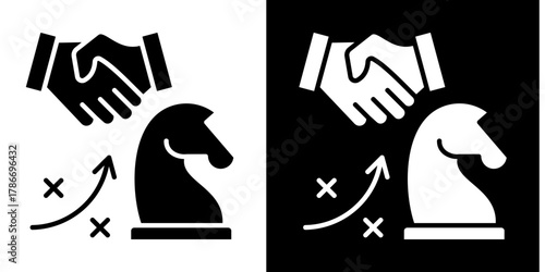 Joint Strategy   Icon Set White Style Collection