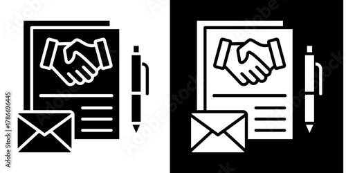 Co-Branding   Icon Set White Style Collection