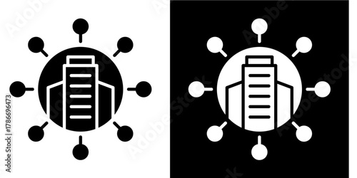 Corporate Link   Icon Set White Style Collection