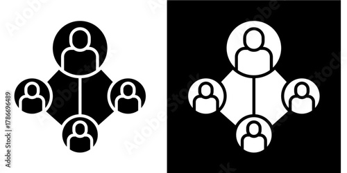 Business Network   Icon Set White Style Collection