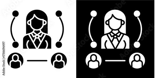 Executive Team   Icon Set White Style Collection
