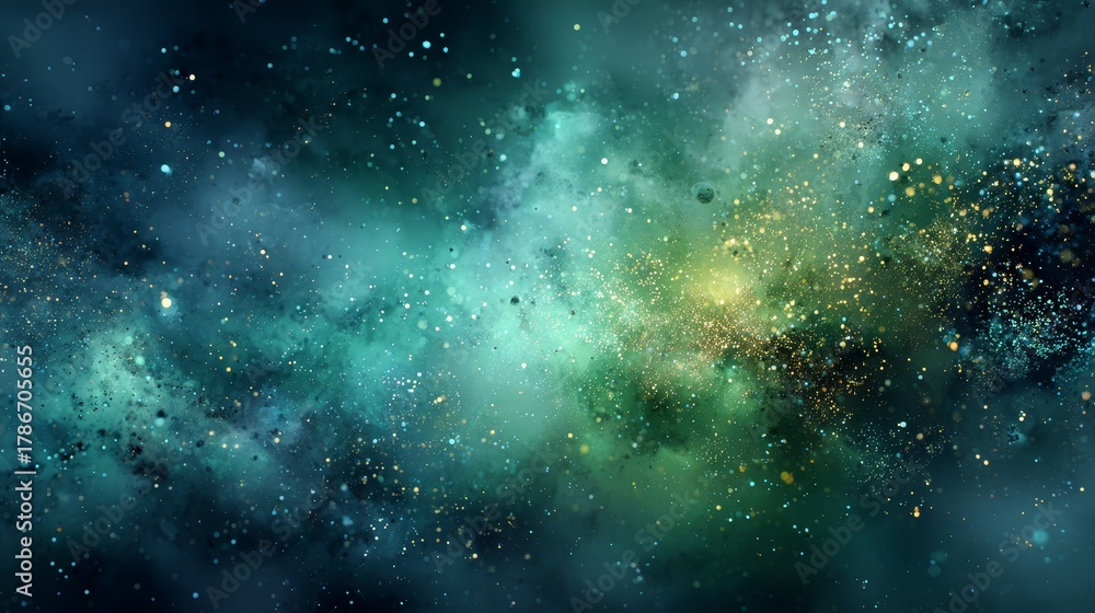 Obraz premium Abstract space background with bright stars, galaxy, and dark nebula cosmos illustration