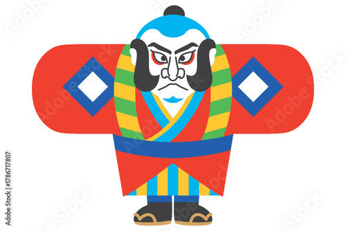 奴凧　凧揚げ　正月　イラスト素材