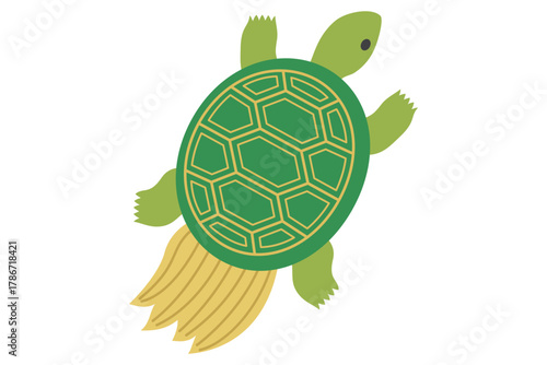 亀　蓑亀　カメ　正月　敬老の日　長寿　イラスト素材