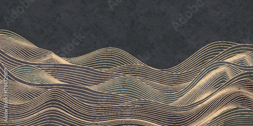 金　波　和柄　模様　背景