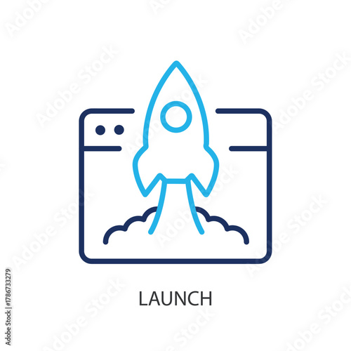 Launch thin line icons. Original vector illustration.