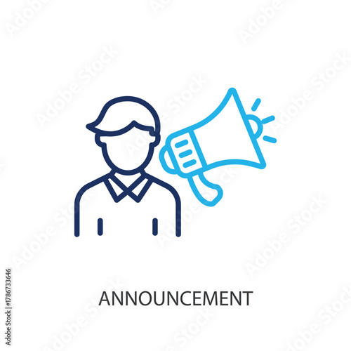 Announcement thin line icons. Original vector illustration.