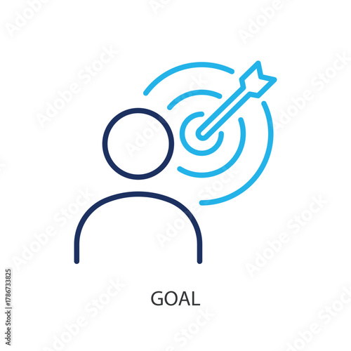 Goal thin line icons. Original vector illustration.
