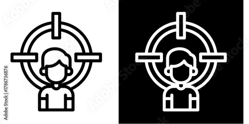 Target  Icon Set White Style Collection